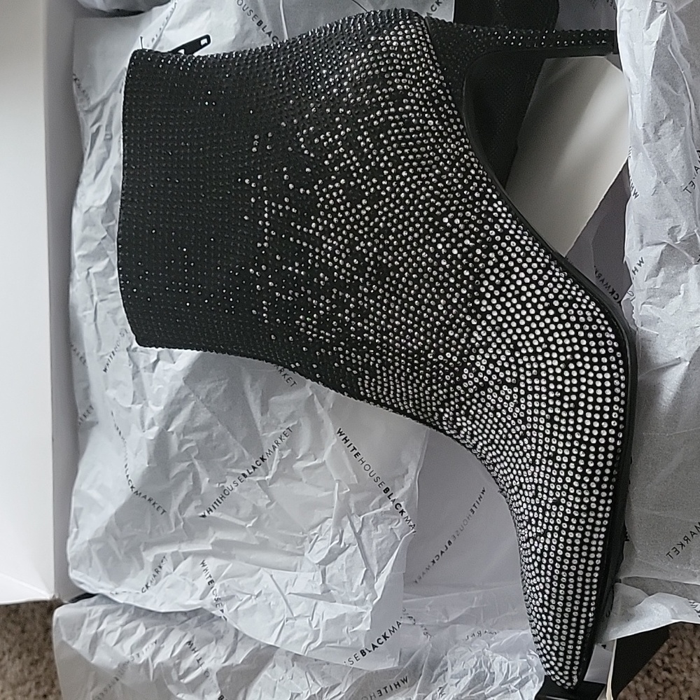 White House Black Market Ariana Sparkle Bootie Size 9